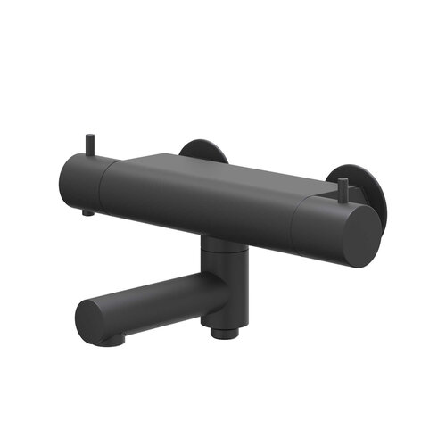 Badthermostaatkraan IVY Bond Opbouw Omstel Met Draaibare Baduitloop Met Omstel Cooltouch Mat Zwart PED 