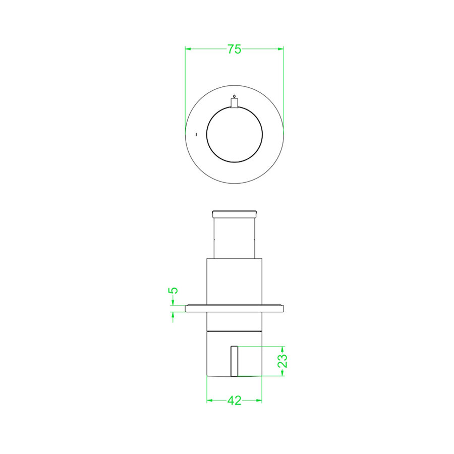 Afbouwdeel IVY Pact Flow-Through Stopkraan Symmetry Met Rond Rozet Chroom