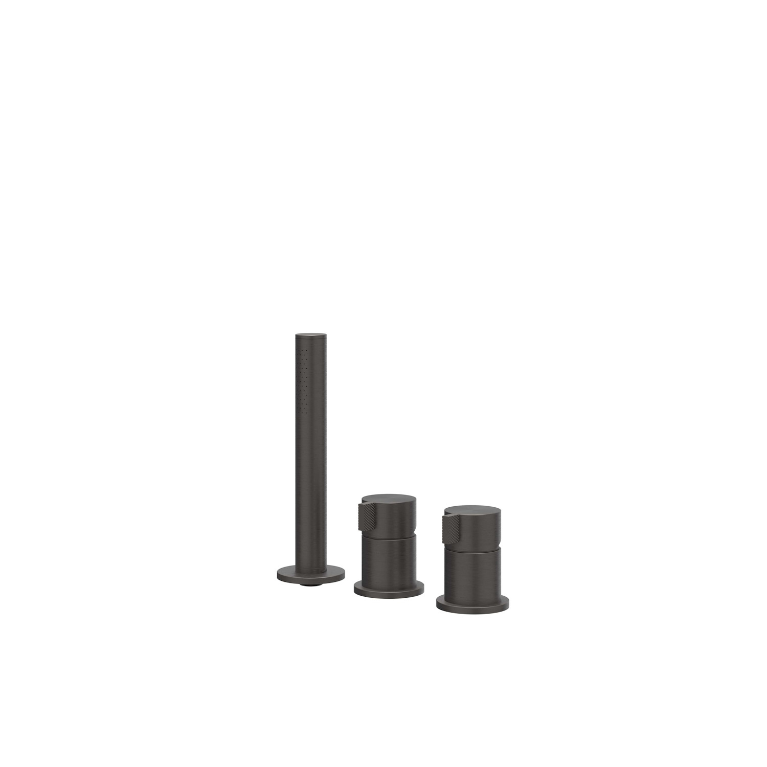 Badrandcombinatie IVY Tribe 3-gats Mengkraan Met Uittrekbare Handdouche Zonder Uitloop RVS316 Geborsteld Carbon Black PVD IVY