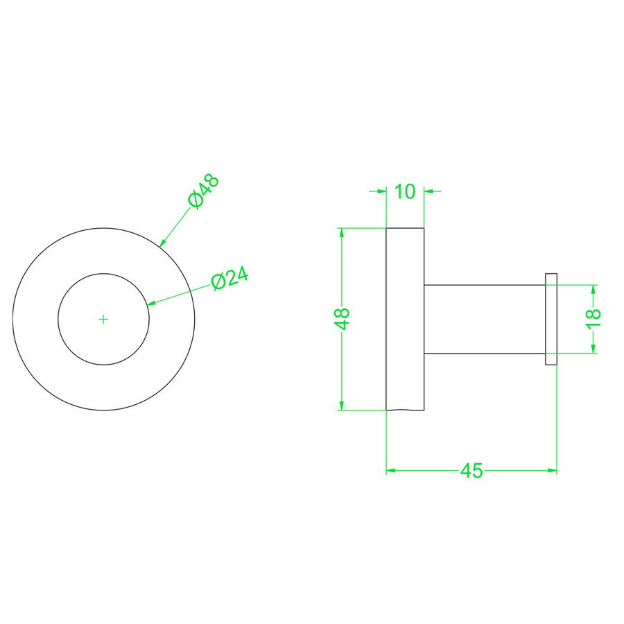 Grote Handdoekhaak IVY Geborsteld Metal Black PVD