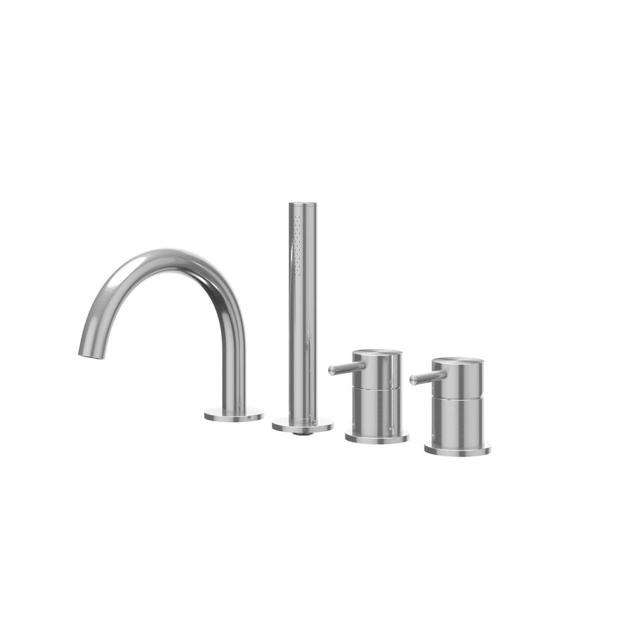 Badrandcombinatie IVY Concord 4-gats Mengkraan Met Uittrekbare Handdouche Draaibare Uitloop Geborsteld RVS316