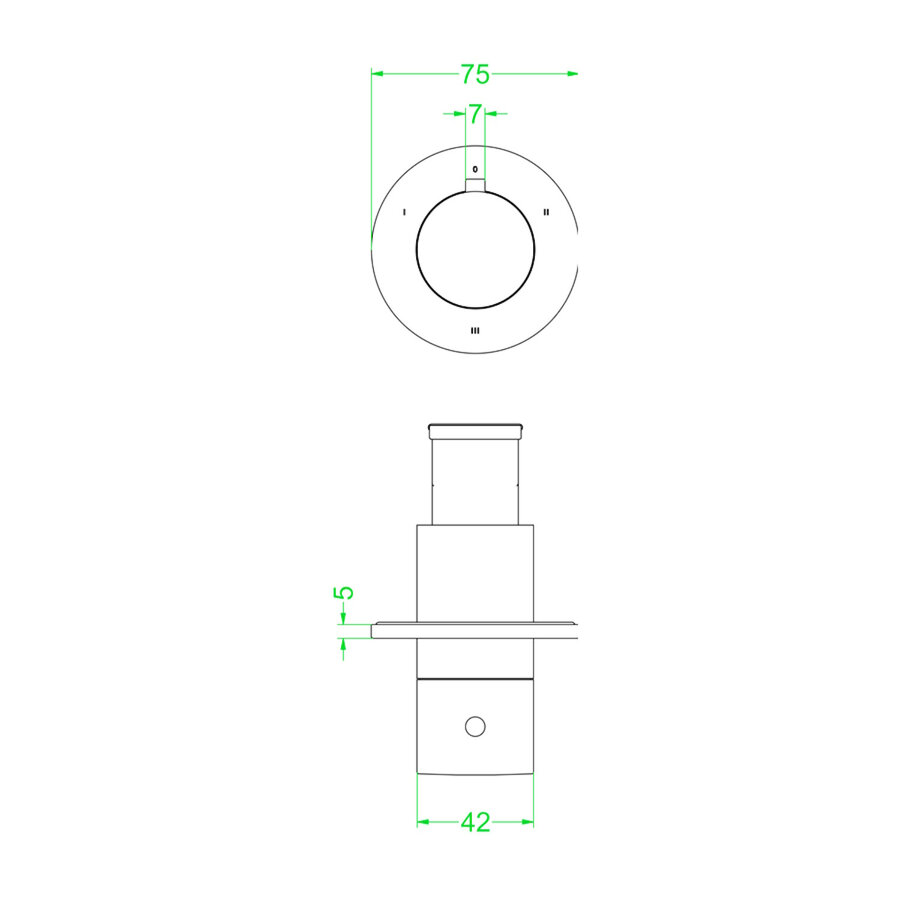 Afbouwdeel IVY Bond 3-Weg Stop-Omstel Symmetry Met Rond Rozet Geborsteld Nickel PVD