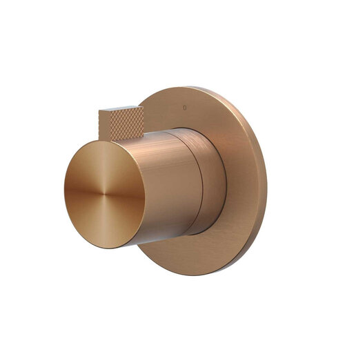 Afbouwdeel IVY Tribe Inbouw Stopkraan Symmetry Met Rond Rozet RVS316 Geborsteld Mat Koper PVD 