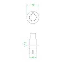 Afbouwdeel IVY Tribe Inbouw Stopkraan Symmetry Met Rond Rozet RVS316 Geborsteld Mat Koper PVD