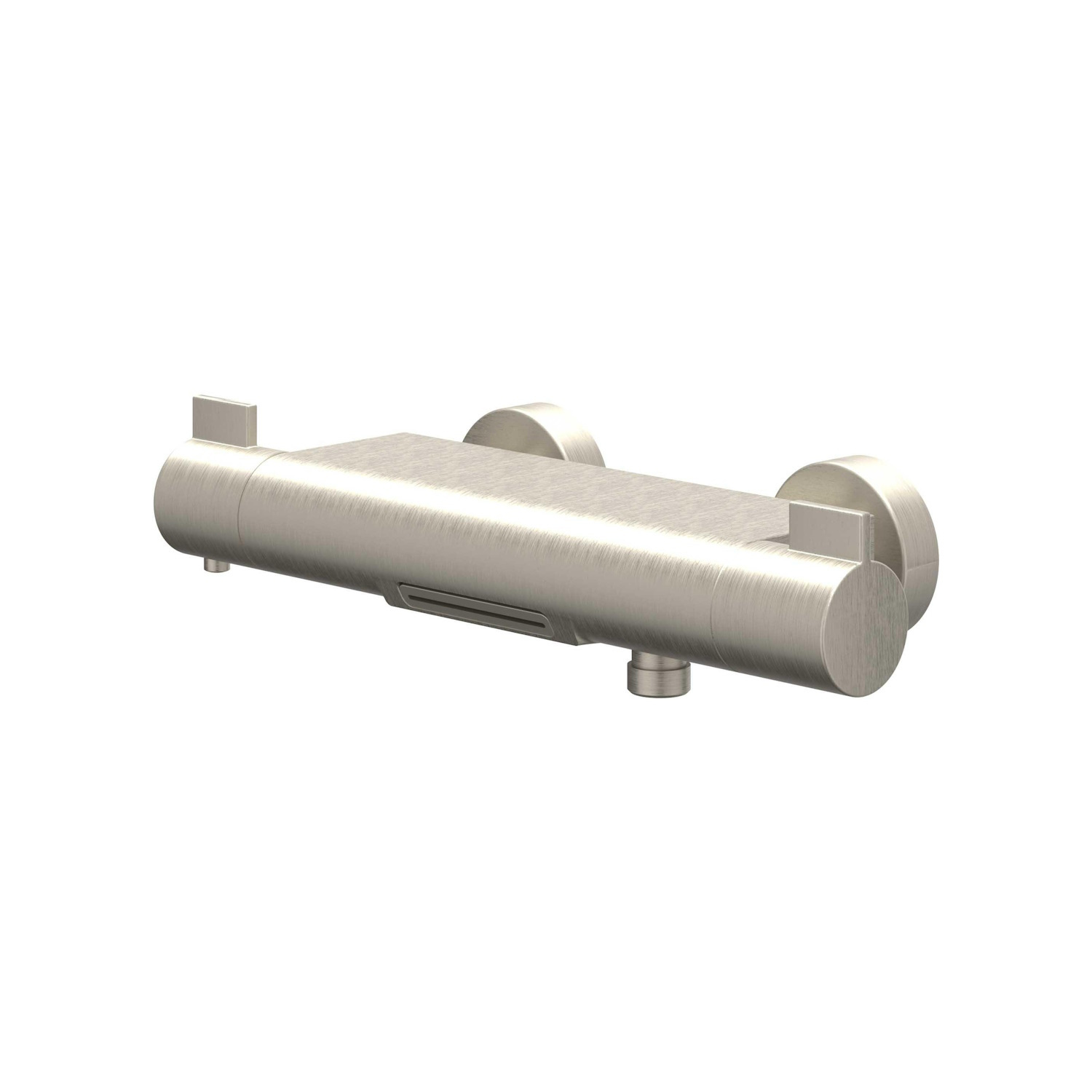 Badthermostaatkraan IVY Pact Opbouw Omstel Met Cascade Uitloop Met Omstel Cooltouch Geborsteld Nickel PVD IVY