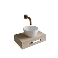 Complete Fonteinset BWS Hold Met Handoekhouder Waskom Wit En fonteinkraan Koper