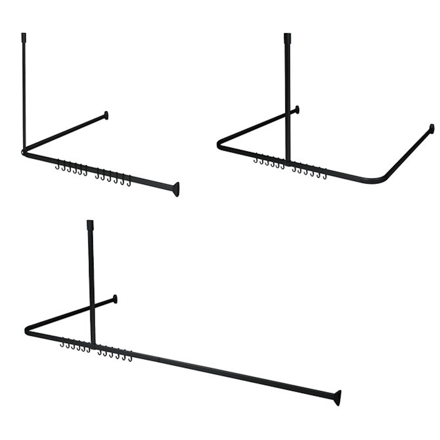 Sealskin Douchegordijnstangset Easy Roll 90x90x90 cm Zwart