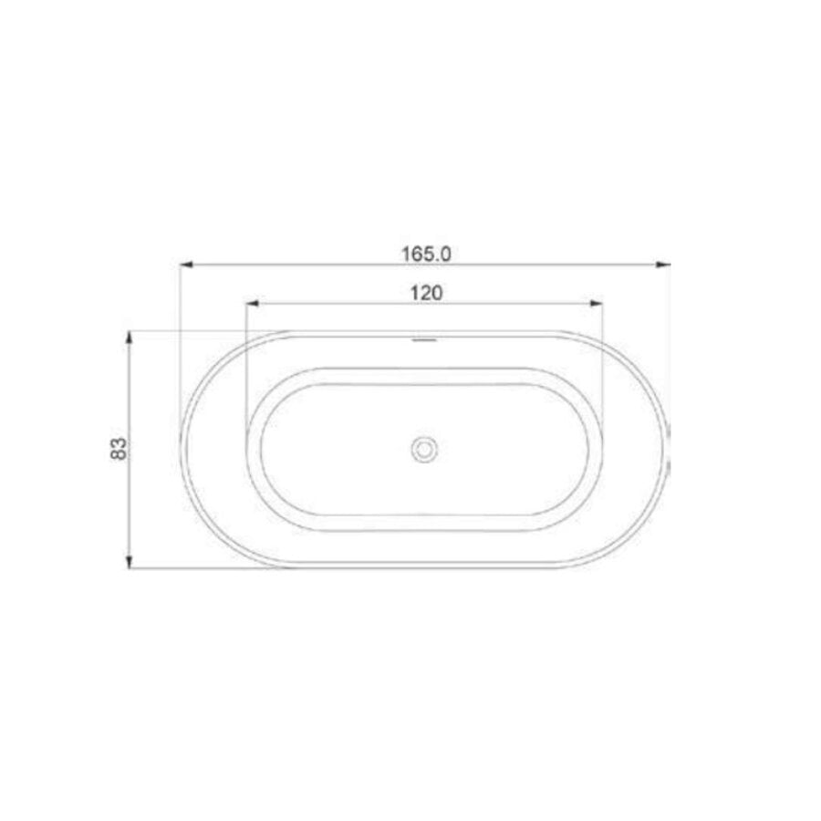 Vrijstaand Ligbad Arcqua Cusco 165x85 Mat Grijs