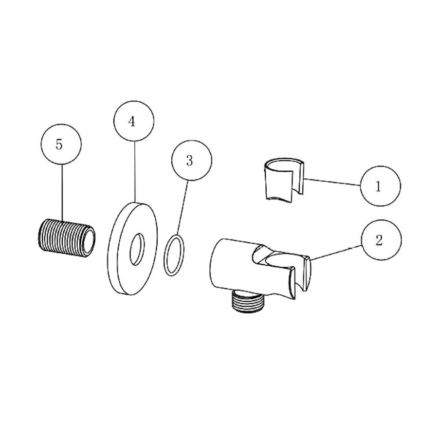 Wandaansluitbocht Met Handdouchehouder BWS Gina Rond 1/2 Geborsteld Brons Koper