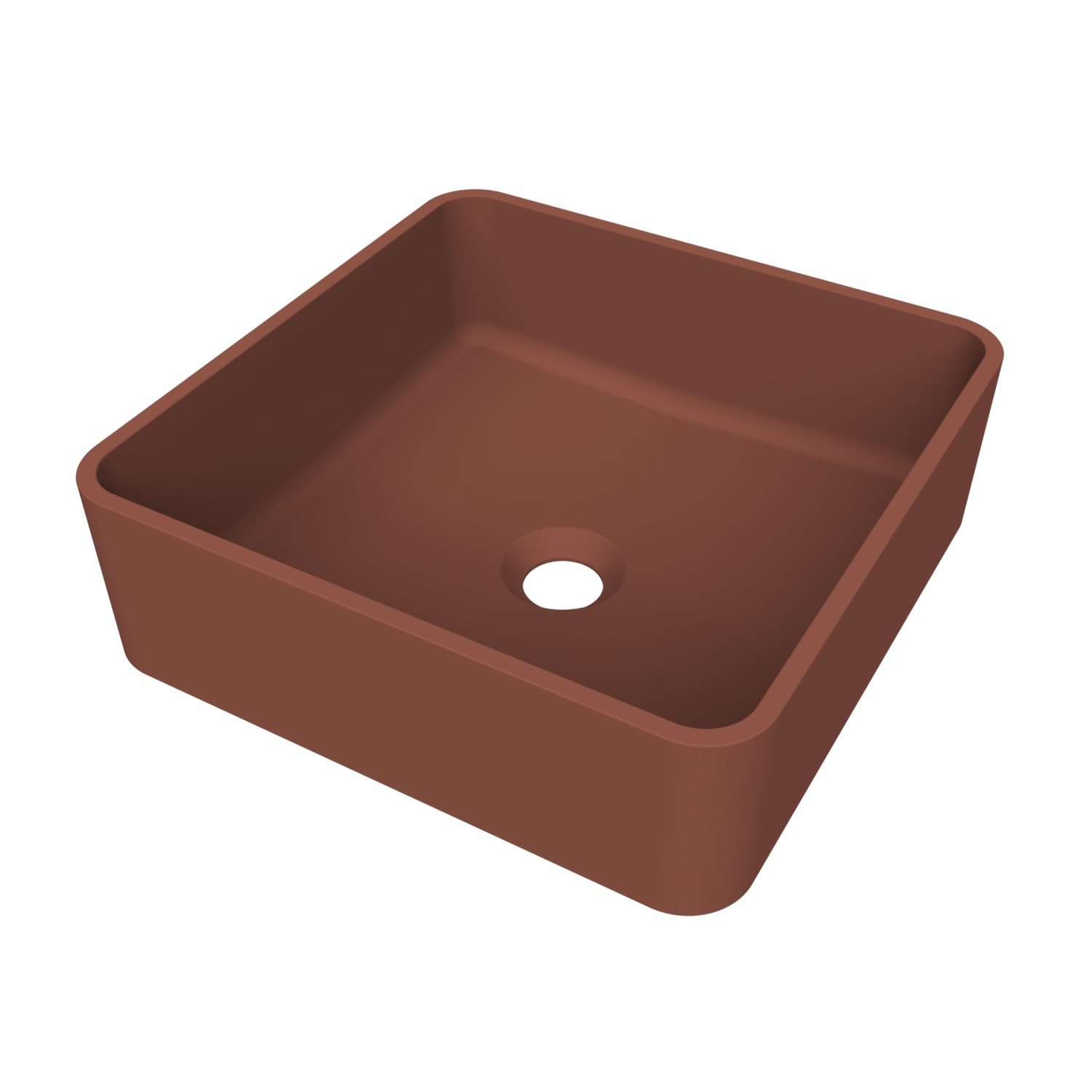 Arcqua Case Opbouw Waskom Vierkant 37x37 Mat Terracotta Arcqua