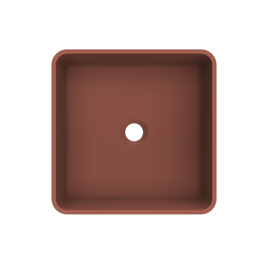Arcqua Case Opbouw Waskom Vierkant 37x37 Mat Terracotta