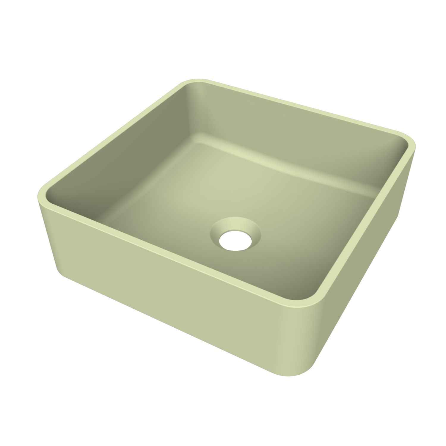 Arcqua Case Opbouw Waskom Vierkant 37x37 Mat Pastel Groen Arcqua