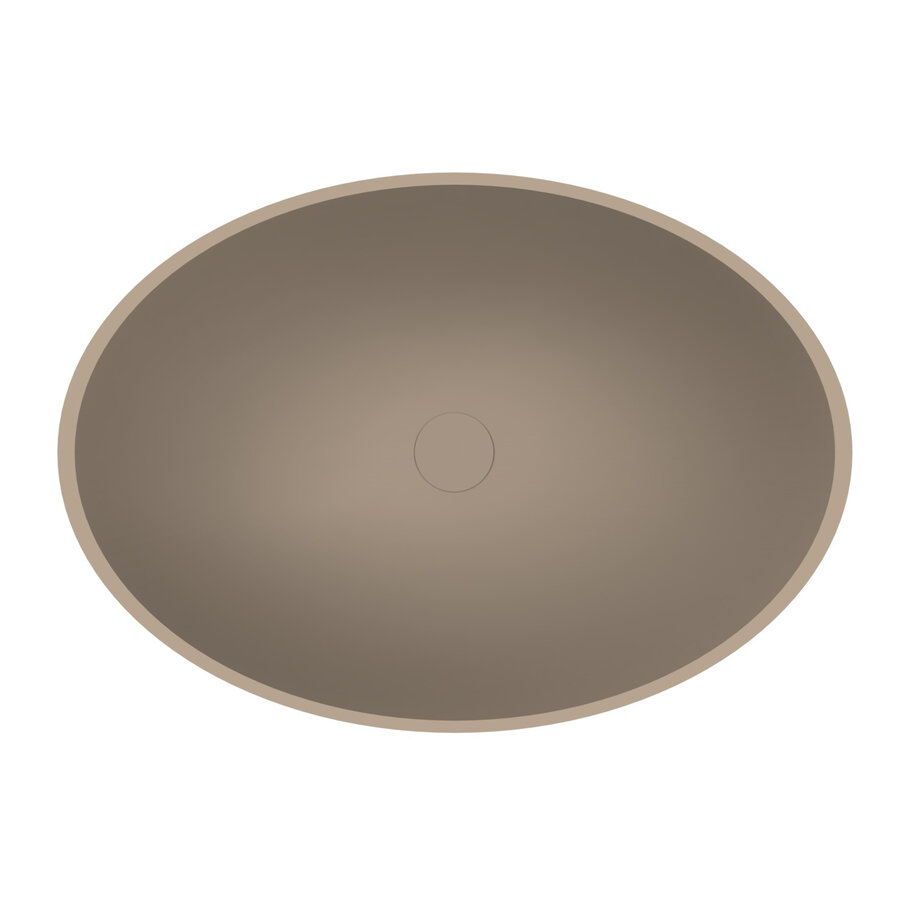 Arcqua Prince Opbouw Waskom Ovaal 49x34 Mat Truffel