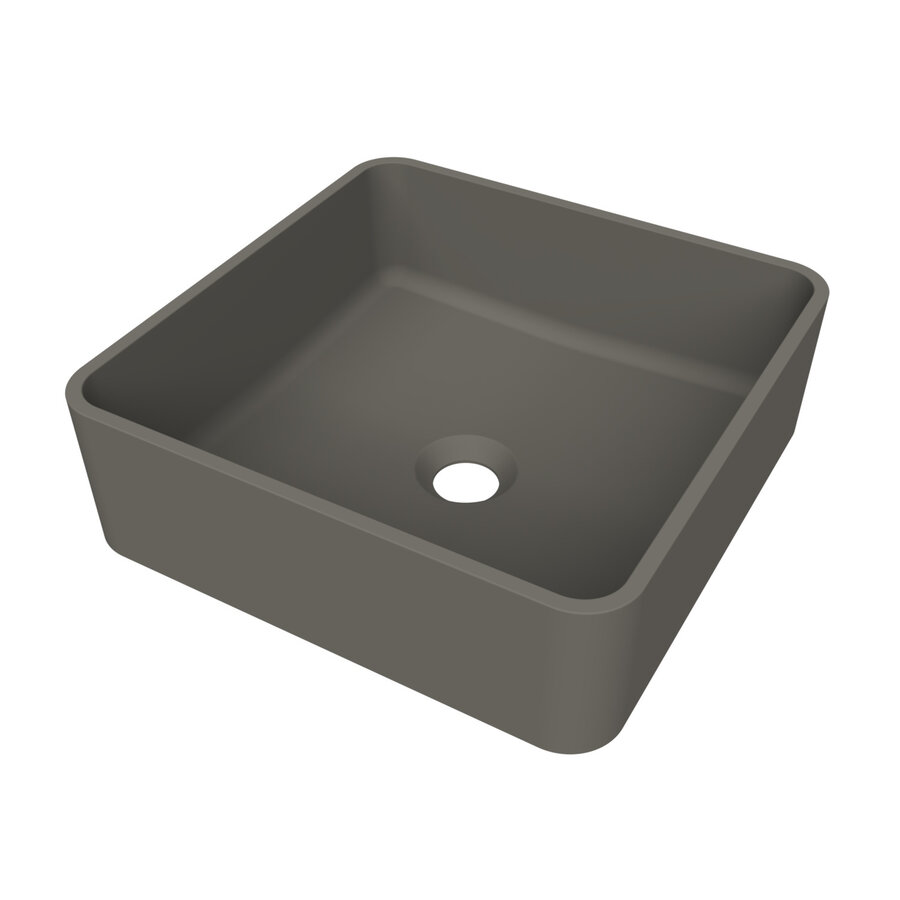 Arcqua Case Opbouw Waskom Vierkant 37x37 Mat Quartz Grijs