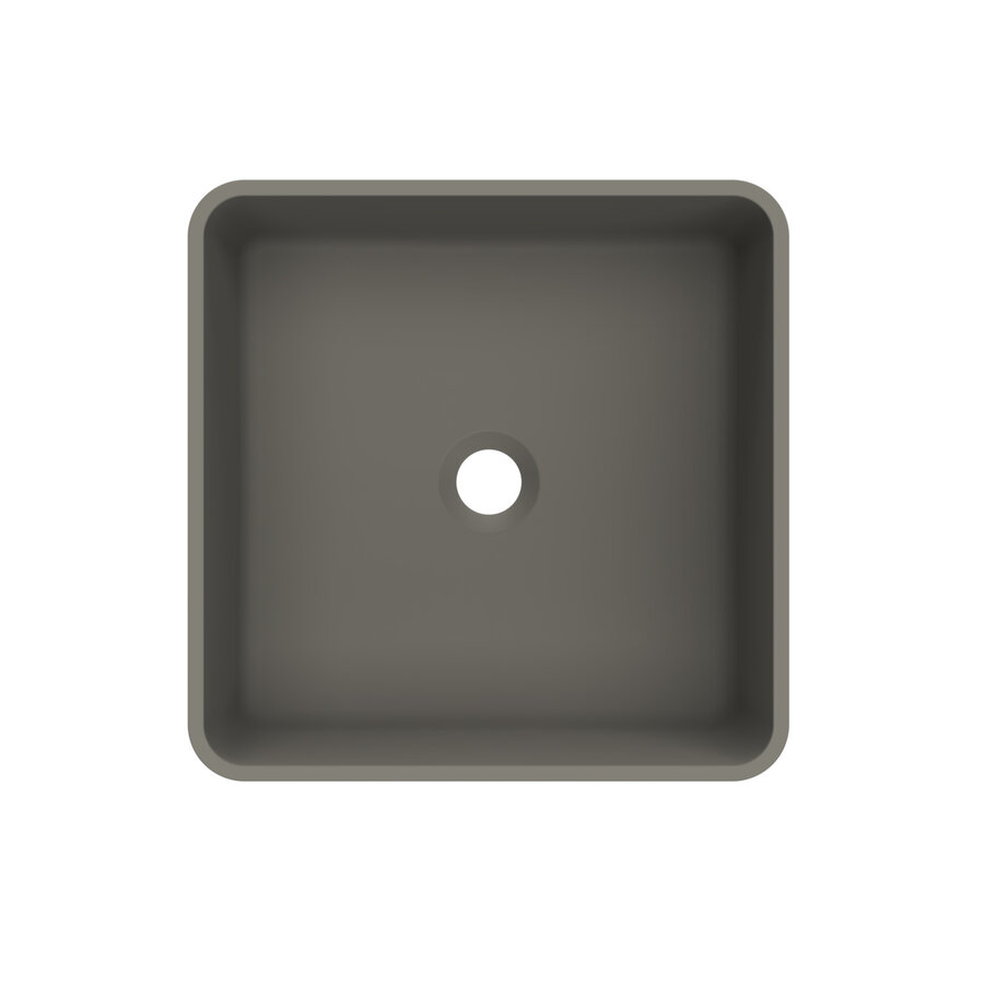Arcqua Case Opbouw Waskom Vierkant 37x37 Mat Quartz Grijs