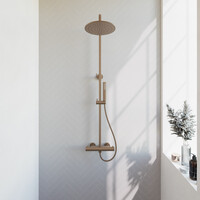 Opbouw Thermostatische Regendoucheset Wiesbaden Caral Geborsteld Brons Koper