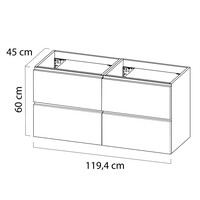 Wastafelonderkast Tiger Loft 120 cm Naturel Eik