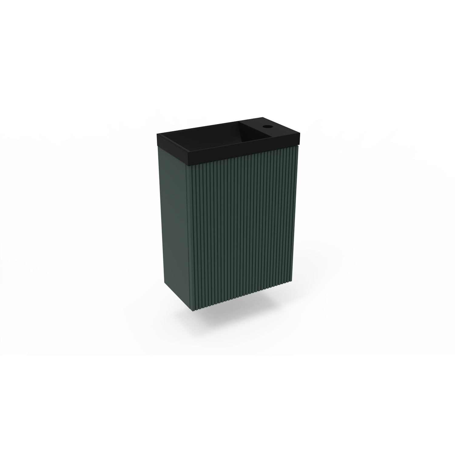 Fonteinkast Highland Green Arcqua Ridge 40x55x28 cm Incl. Fontein Mat Zwart Zonder Overloop Arcqua