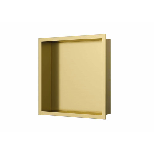 Inbouwnis Luca Sanitair 30x30x6,5cm RVS Geborsteld Goud PVD 