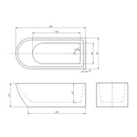 Vrijstaand Bad Best Design Boat 170x75.5x57 cm Glans Wit