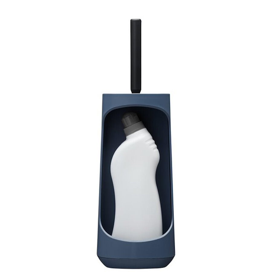 Toiletborstelhouder Tiger Tess Met Opbergfunctie Vrijstaand Swoop Borstel Flexibel Blauw - Zwart