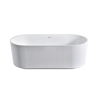 Vrijstaand Bad BWS Evi Met Ribbel Strepen 170x80x58 cm Mat Wit