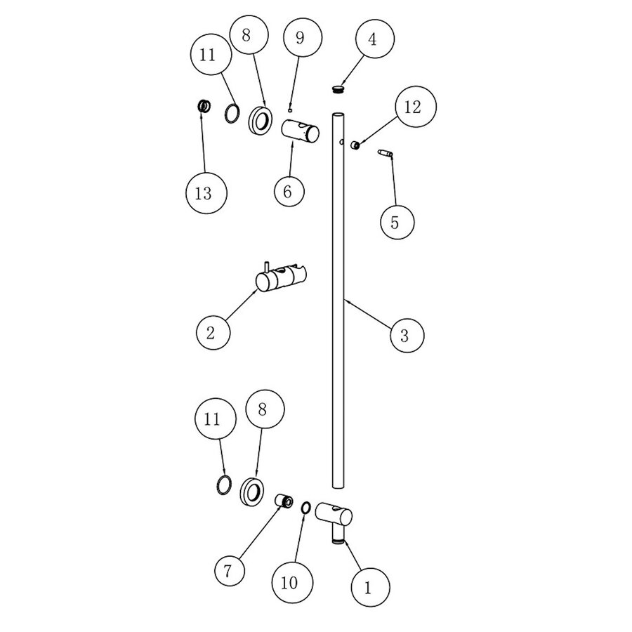 Glijstang Wiesbaden Peck 76,5 cm Met Wateraansluiting Geborsteld Messing