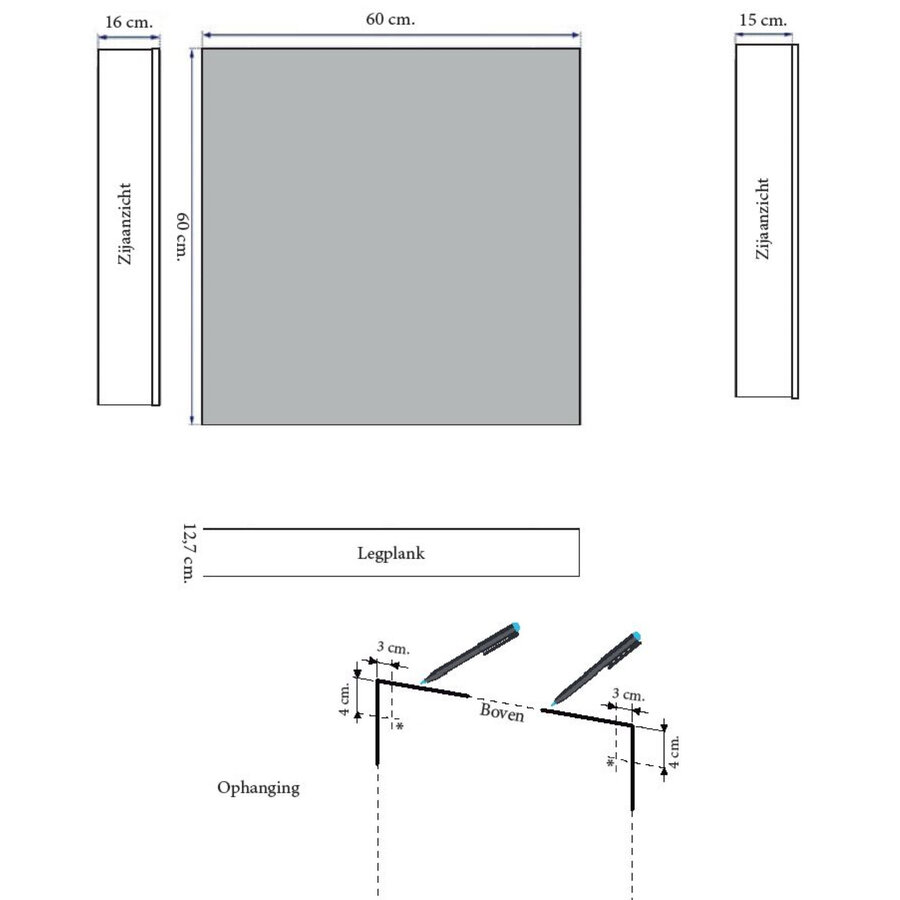 Spiegelkast Sanicare Qlassics Ambiance 60 cm 1 Deur Schots-Eiken Links