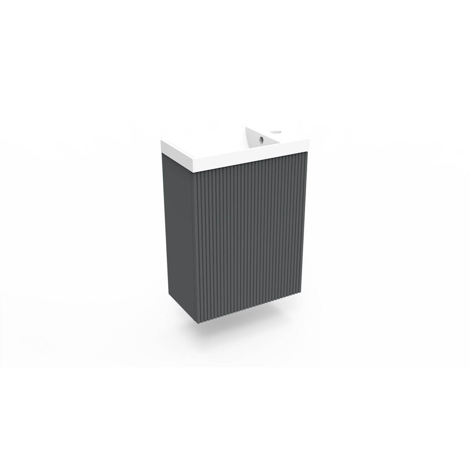Fonteinkast Cement Arcqua Ridge 40x55x28 cm Incl. Fontein Mat Wit Met Overloop Arcqua