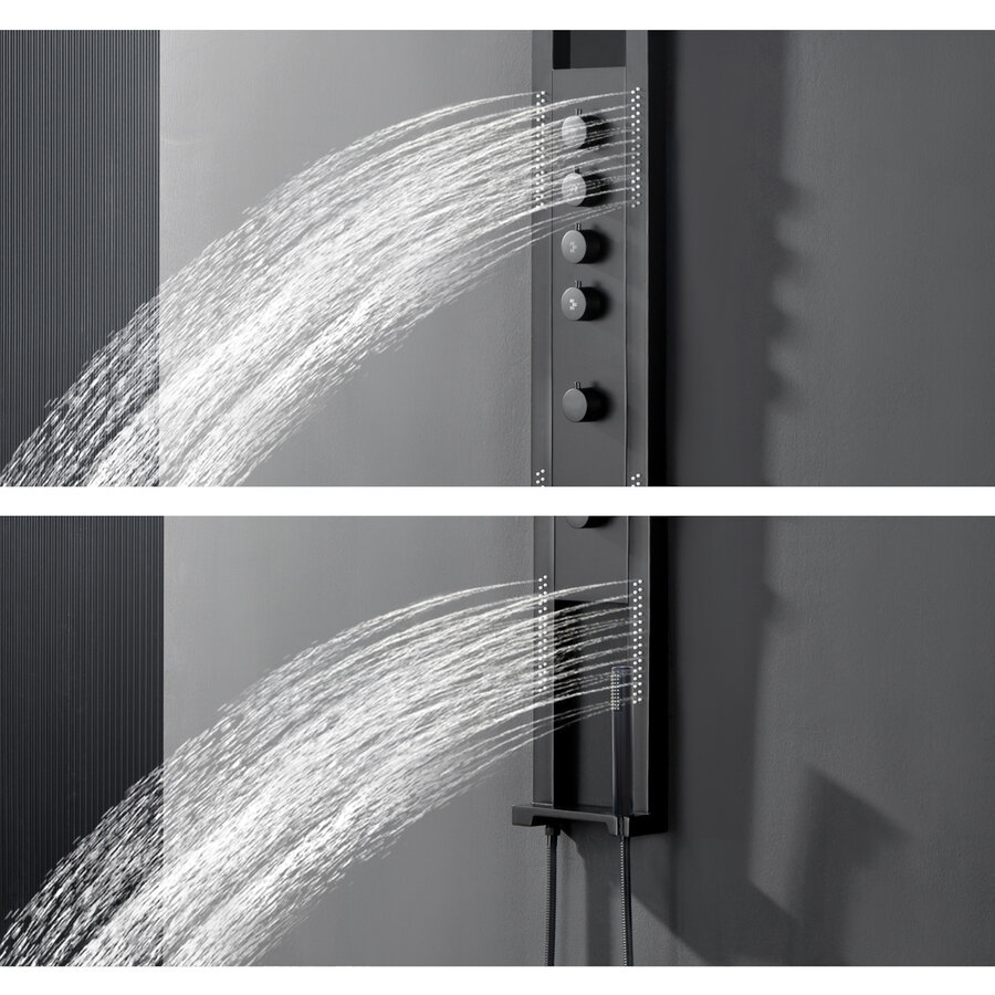 Douchepaneel Nero Future Best Design Met Massagejets en Handdouche Mat Zwart