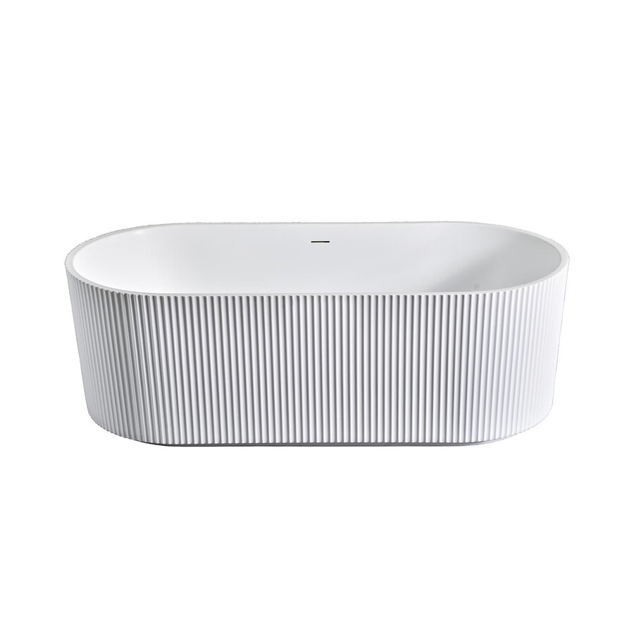 Half Vrijstaand Bad BWS Evi Met Ribbel 170x80x58 cm Mat Wit