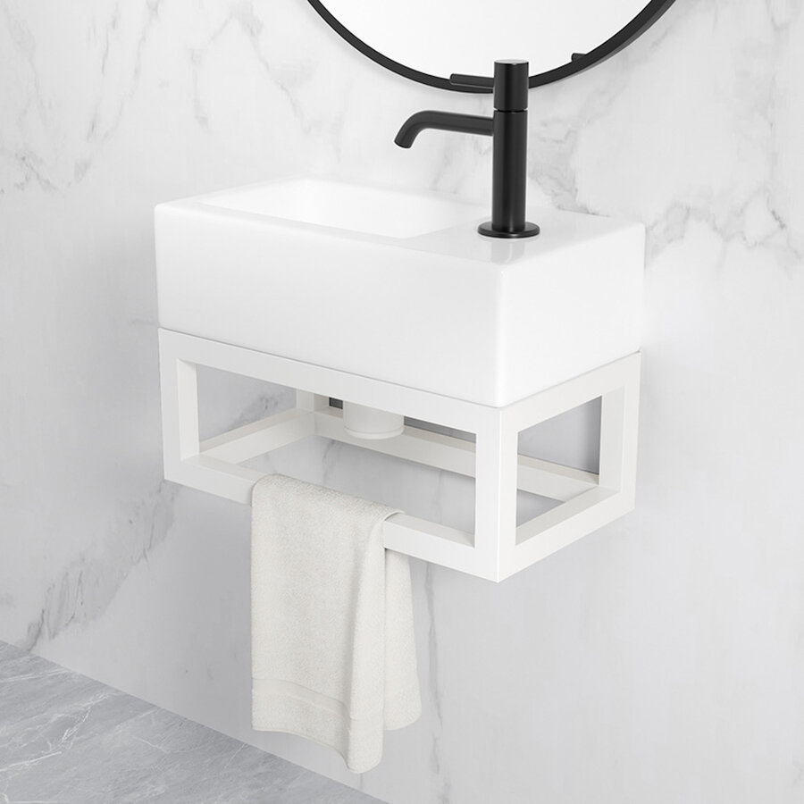 Frame Voor Fontein BWS Perry 39,5x15x21,5 cm Mat Wit