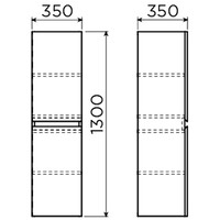 Hoge Kolomkast Clou InBe 130x35x35 Cm Grieks Eiken
