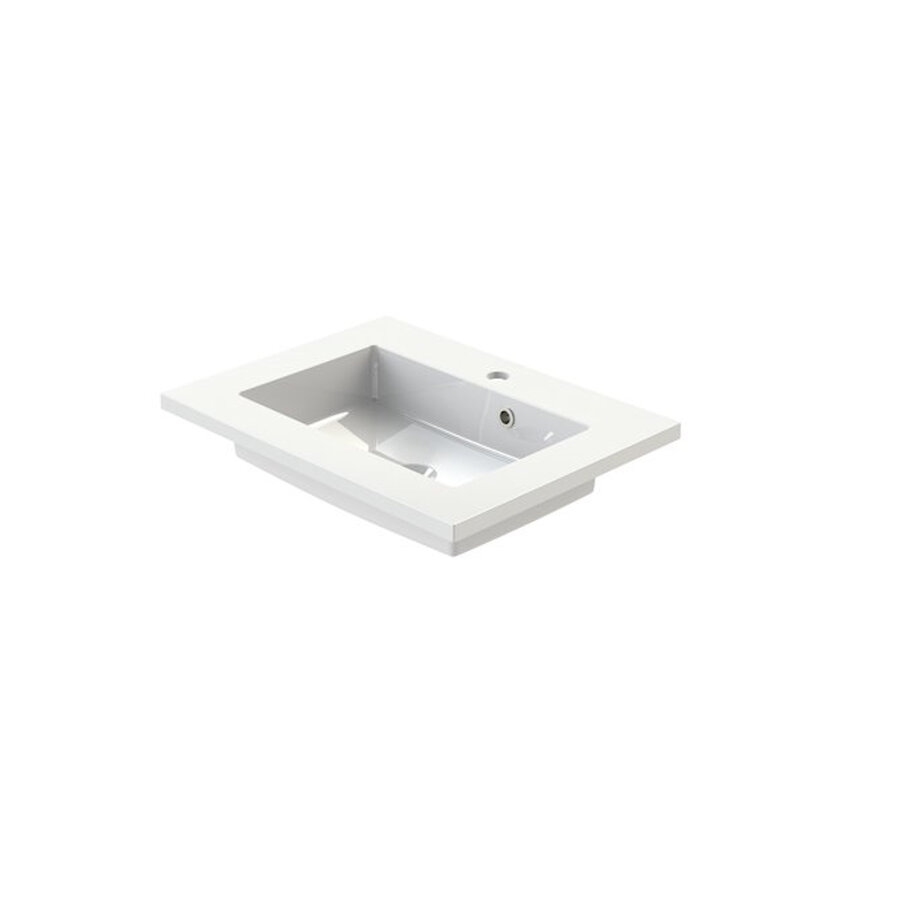 Wastafel Tiger S-line Quadro 60 cm Glanzend Wit