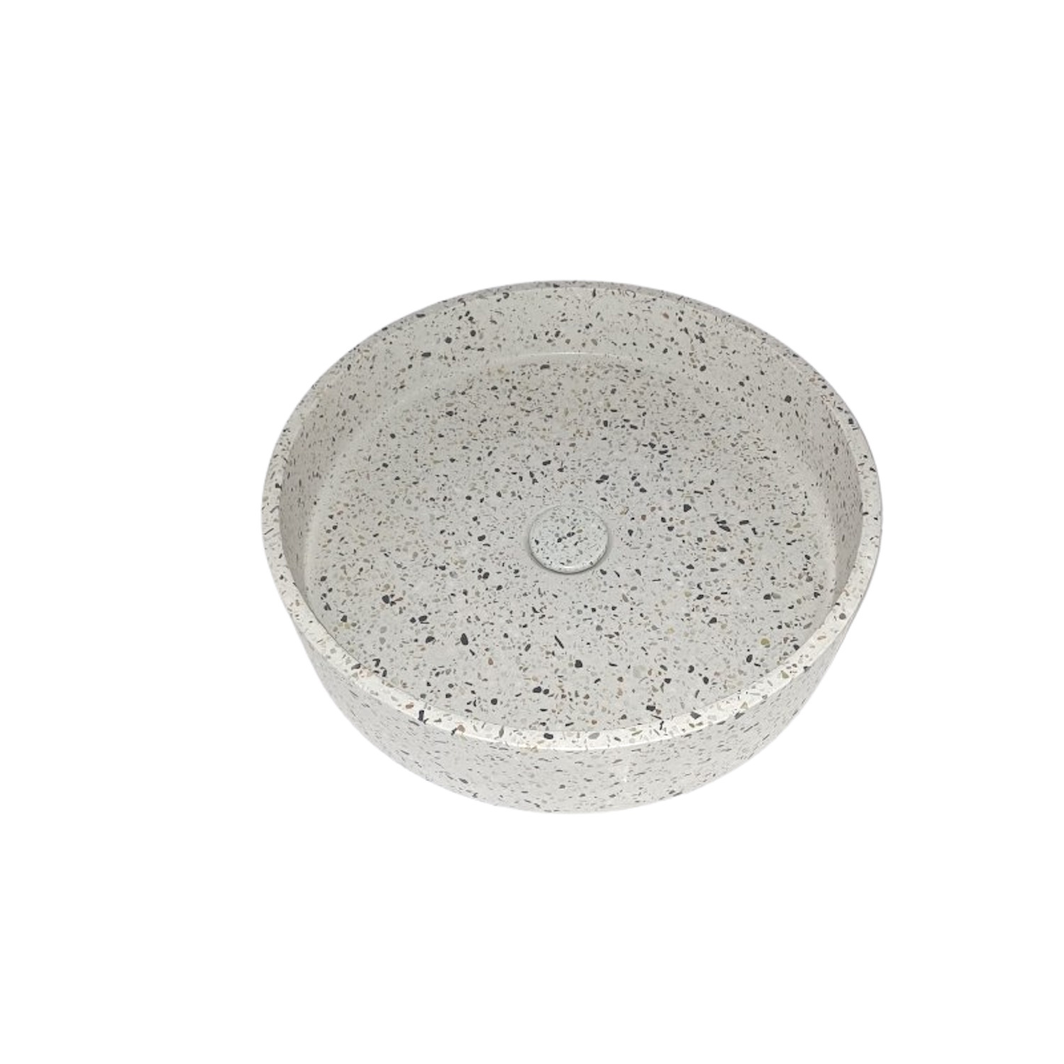 Opbouw Wastafel Sanimex Crystal Beton Rond Terrazzo Wit Sanimex