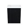 Fonteinkast Black Oak Arcqua Luna 40x55x28 cm Incl. Fontein Mat Wit Met Overloop