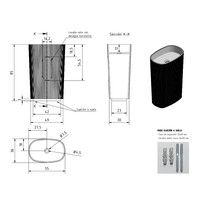 Vrijstaande Waskom Zenon Olympia 55x36 cm Negro