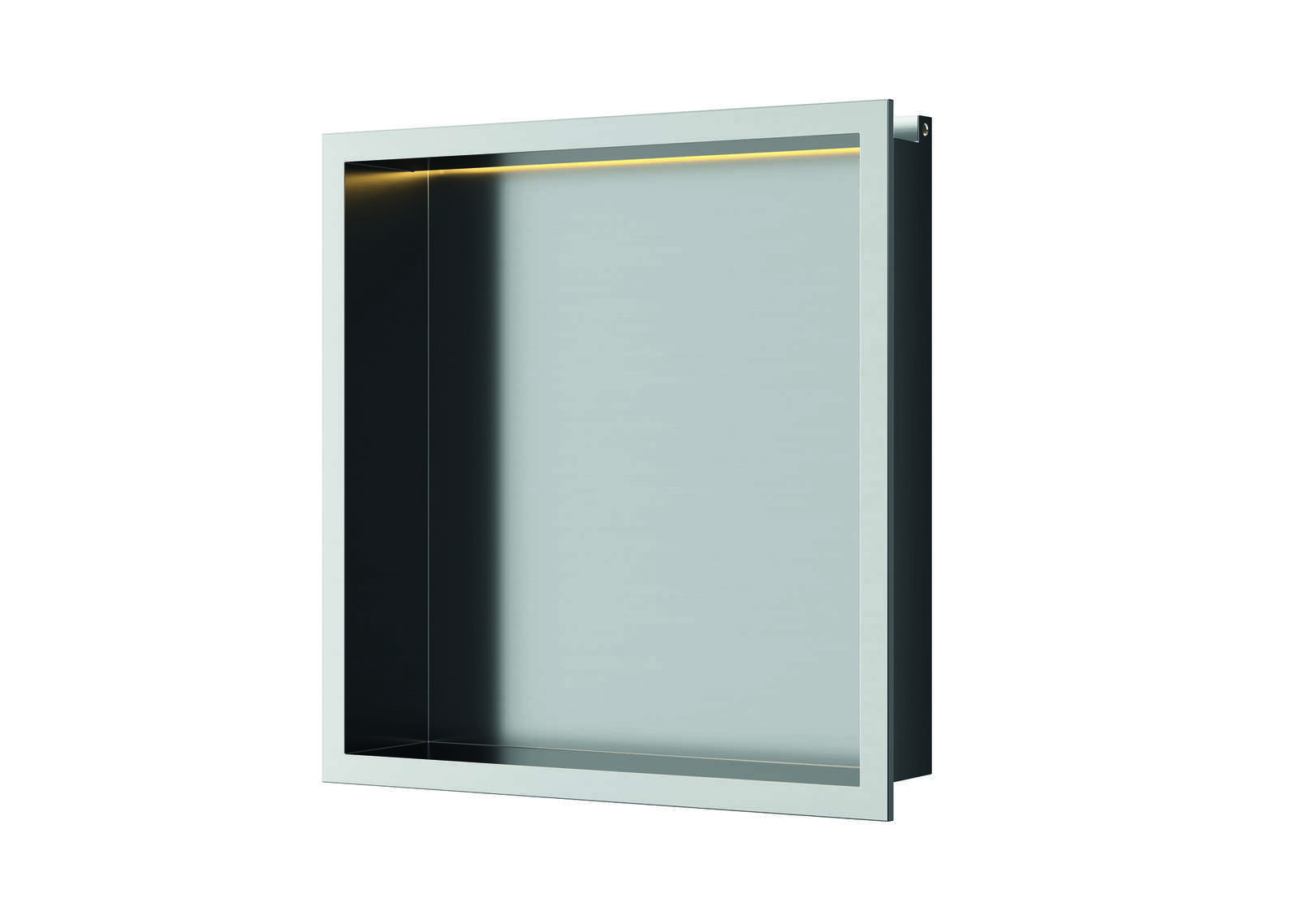 Inbouwnis Luca Sanitair 30x30x6,5 cm RVS Geborsteld Nikkel + LED verlichting Geborsteld Nikkel Luca Sanitair