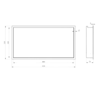 Inbouwnis Luca Sanitair 60x30x6,5cm RVS Geborsteld Goud PVD + LED verlichting
