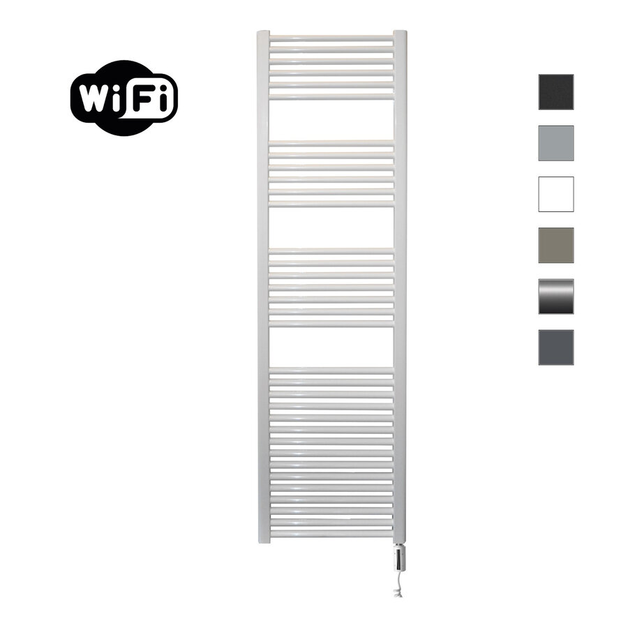 Elektrische Radiator Sanicare HWV Met Wifi 172x45 cm Wit 920W Met Thermostaat Wit Rechtsonder