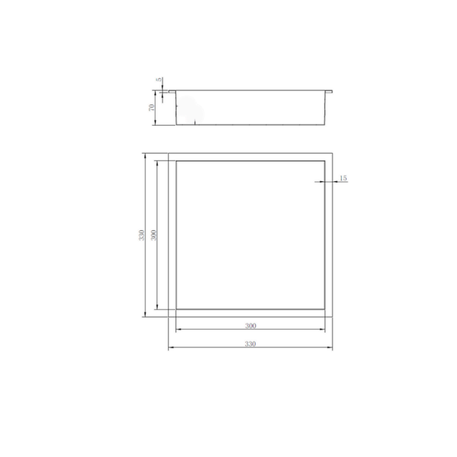 Inbouwnis Luca Sanitair 30x30x6,5cm RVS Geborsteld Nikkel