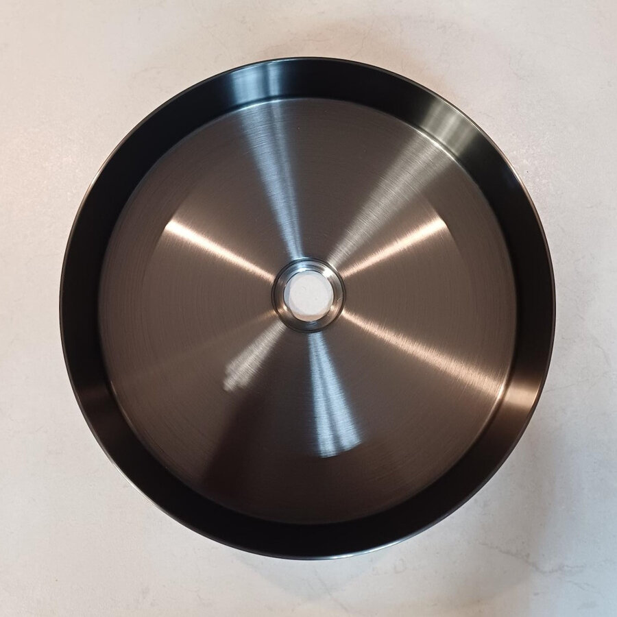 Opbouw Wastafel Sanimex Onyx RVS Rond Gunmetal