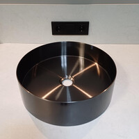 Opbouw Wastafel Sanimex Onyx RVS Rond Gunmetal