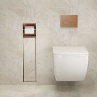 Toiletrol- en Borstelhouder Inbouw BWS Milan Betegelbaar Geborsteld Brons Koper