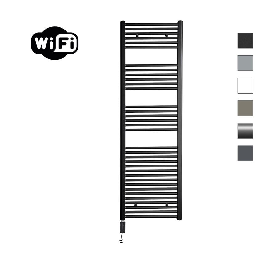 Elektrische Radiator Sanicare HWV Met Wifi 172x45 cm Mat Zwart 920W Met Thermostaat Zwart Linksonder