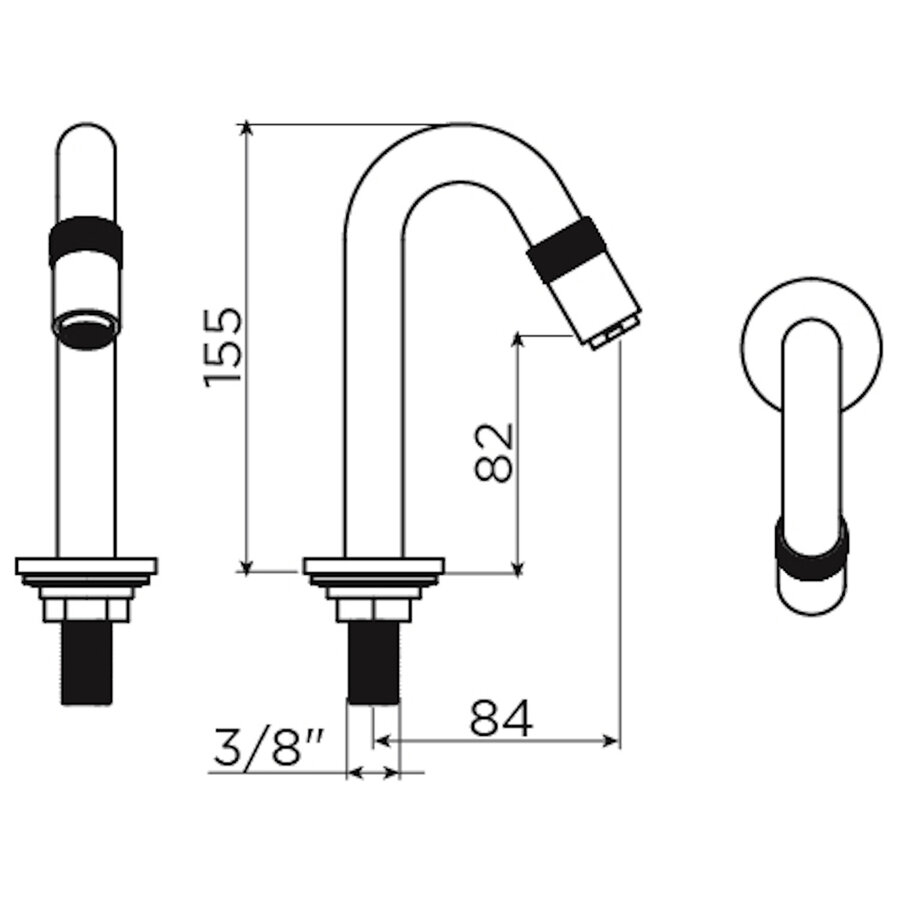 Fonteinkraan Clou Freddo 9 Geborsteld Gunmetal PVD