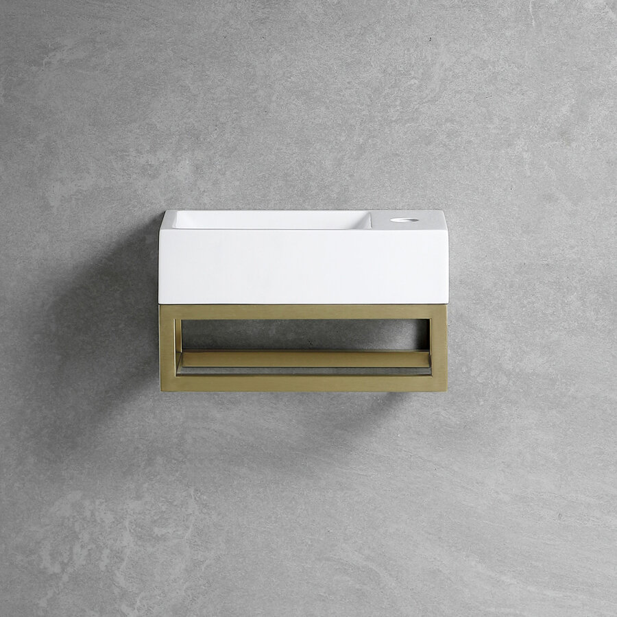 Fonteinset Best Design R-Line Nancy L&R Met Frame en Kraangat Mat Goud