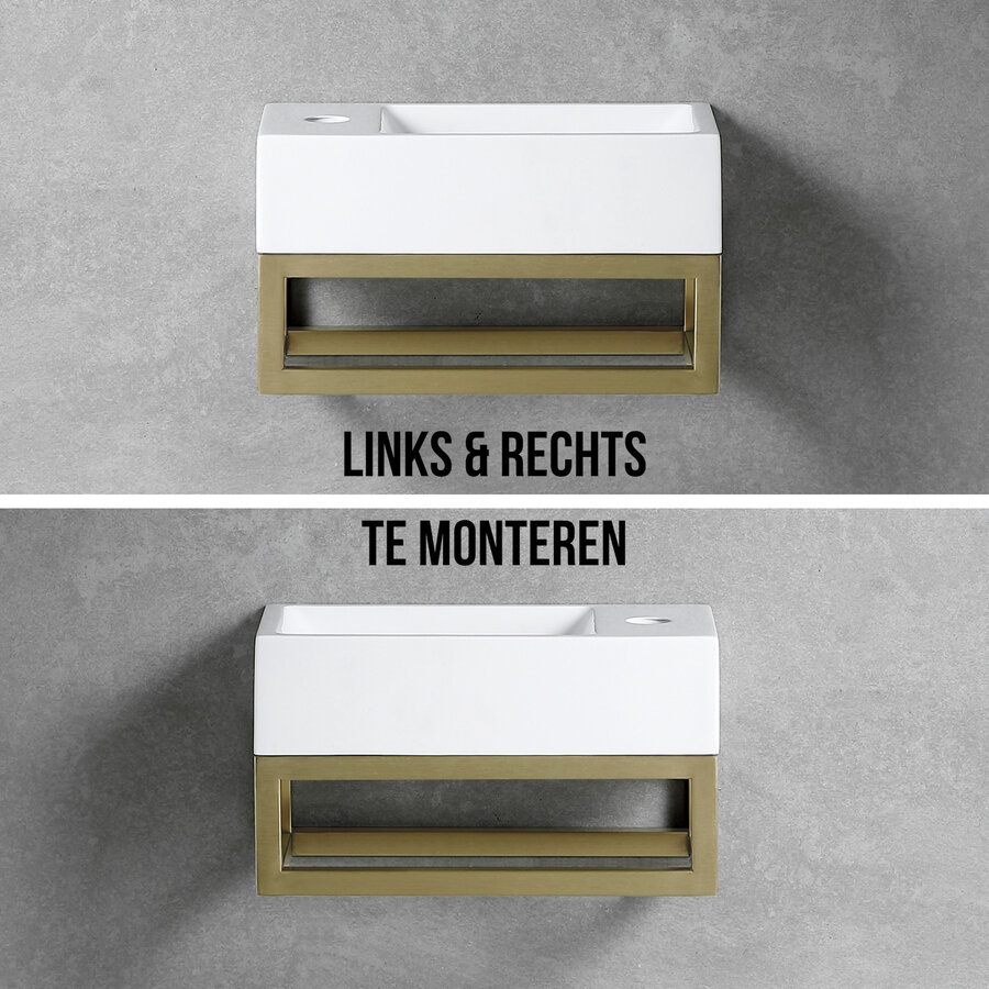 Fonteinset Best Design R-Line Nancy L&R Met Frame en Kraangat Mat Goud