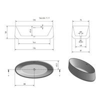 Vrijstaand Ligbad Zenon Elipse 176x81 cm Natural