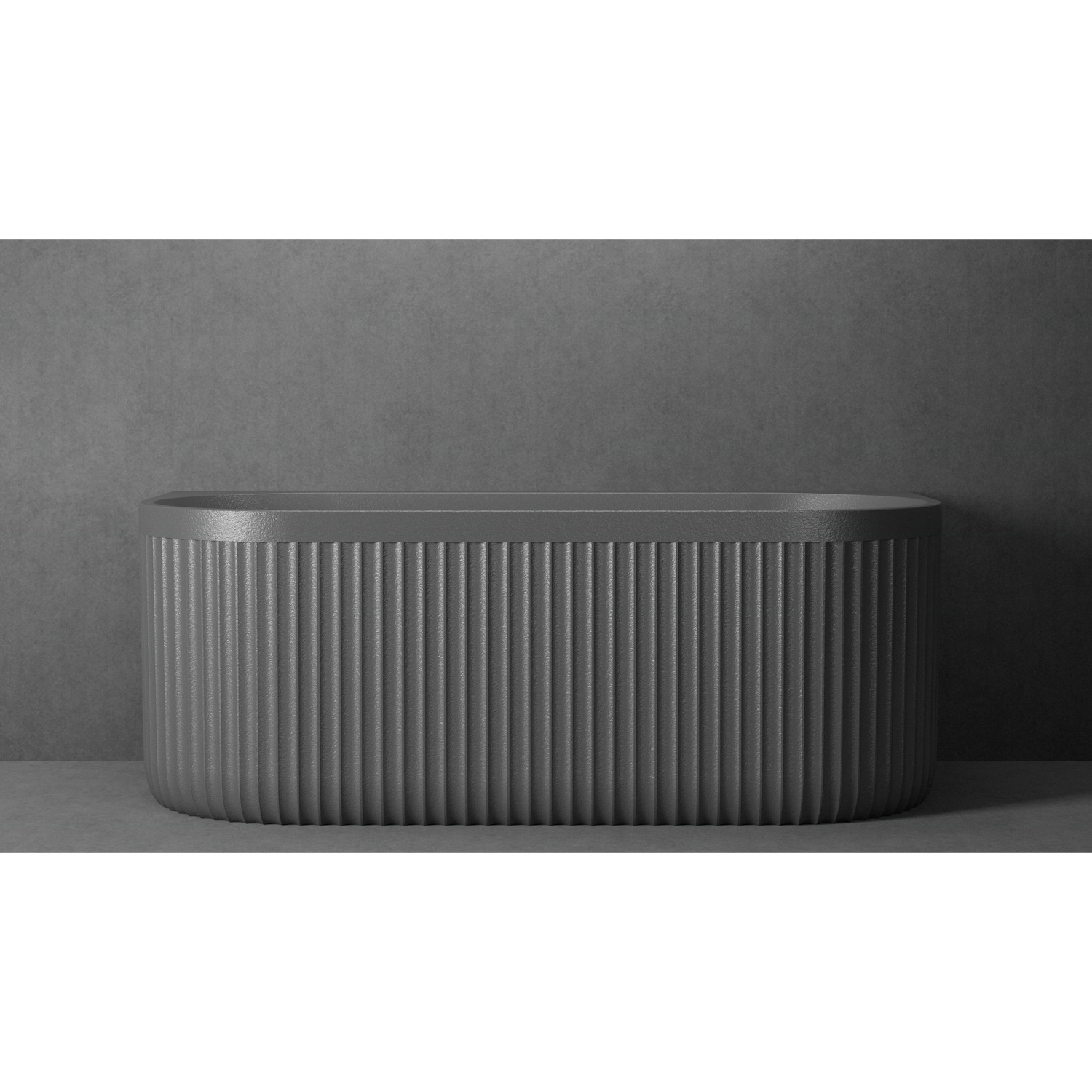 Ligbad Half Vrijstaand Ideavit Archtec Rock 170x80x63 cm Cement Grijs Ideavit